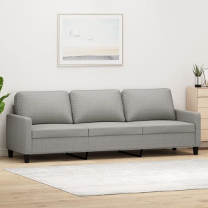 Sofa 3-osobowa do salonu jasnoszara 210cm tkanina