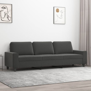 Sofa 3-osobowa do salonu szara 210cm mikrofibra