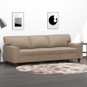 Sofa 3-osobowa do salonu cappuccino 180cm ekoskóra