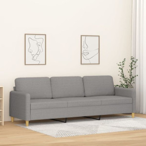 Sofa 3-osobowa do salonu szara 210cm tkanina