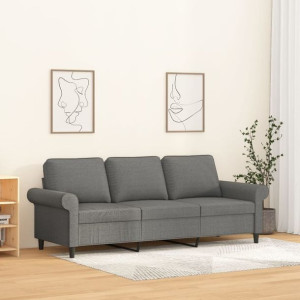 Sofa 3-osobowa do salonu szara 180cm tkanina
