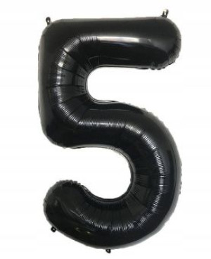 Balon Foliowy Cyferka Cyfra 5 Czarna Gigant 80cm