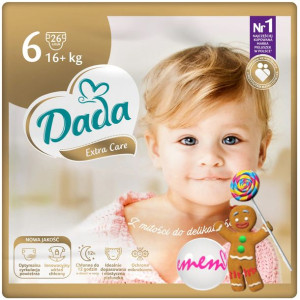 Pieluszki DADA 6 EXTRA LARGE 16+kg  26 sztuk Extra Care Pampersy ZAPAS