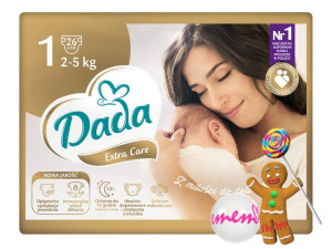 Pieluszki DADA 1 NEWBORN 2-5kg  26 sztuk Extra Care Pampersy ZAPAS