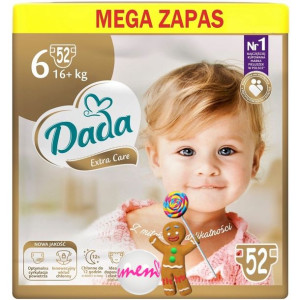 Pieluszki DADA 6 EXTRA LARGE 16+kg  52 sztuki Extra Care Pampersy ZAPAS