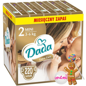 Pieluszki DADA 2 MINI 3-6kg 220 sztuk Extra Care Pampersy ZAPAS