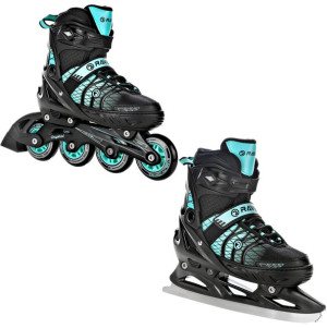 Rolki Łyżwy 2w1 Regulowane Raven Crystal Black/Mint 38-42