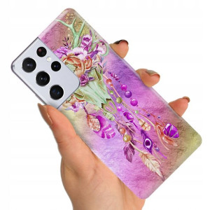 Etui do SAMSUNG S21 ULTRA Case BOHO Leaves Wzory