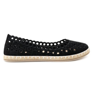 Espadryle damskie ażurowe buty damskie czarne 1Jeanette 37 Czarny