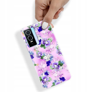 Etui do VIVO Y76s Obudowa Kwiaty Flower Top Wzory