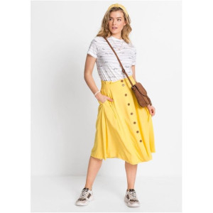 Bonprix Rozkloszowana Spódnica Z Guzikami 46-48 924258