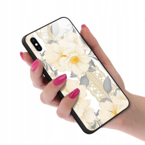 Etui Glass do IPHONE X/XS Flower Kwiaty Top Wzory