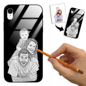 Etui Glass do IPHONE XR Szkic Rysunek Własne Foto