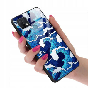 Etui Glass do OPPO A15s Case Kwiaty Flower Wzory