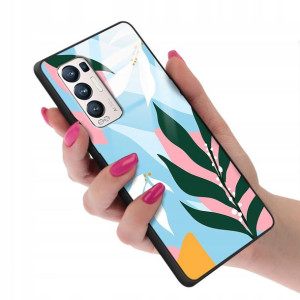 Etui Glass do OPPO RENO 5 PRO PLUS Kwiaty Wzory