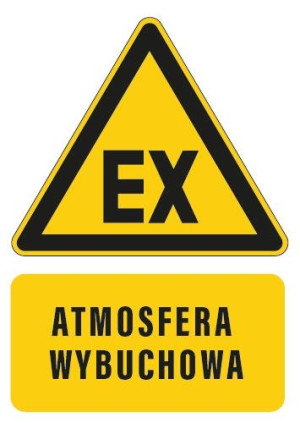 Tabliczka ATMOSFERA WYBUCHOWA 10x15