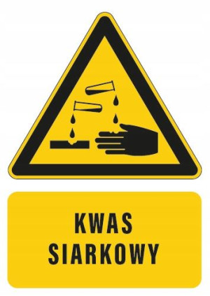 Tabliczka ostrzegawcza KWAS SIARKOWY 10x15
