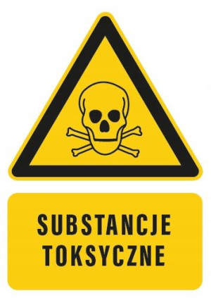 Tabliczka ostrzegawcza SUBSTANCJE TOKSYCZNE 10x15