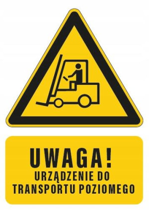 Tabliczka ostrzegawcza TRANSPORT POZIOMY 10x15