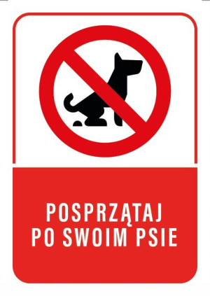 Tabliczka POSPRZĄTAJ PO SWOIM PSIE 10x15