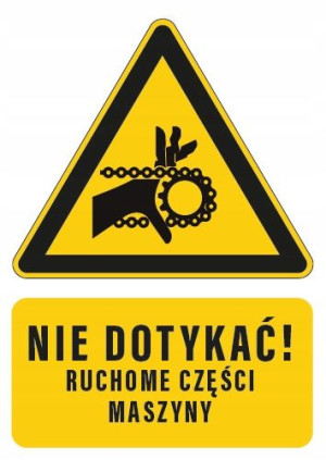 Tabliczka RUCHOME CZĘŚCI MASZYNY 10x15