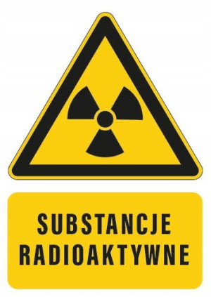 Tabliczka SUBSTANCJE RADIOAKTYWNE 10x15