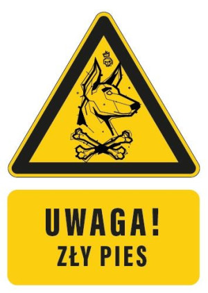 Tabliczka UWAGA ZŁY PIES 10x15