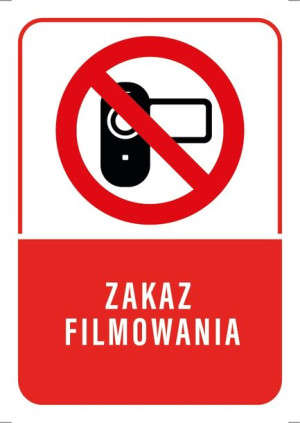 Tabliczka ZAKAZ FILMOWANIA 10x15