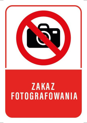 Tabliczka ZAKAZ FOTOGRAFOWANIA 10x15