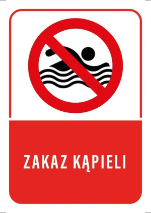 Tabliczka ZAKAZ KĄPIELI 10x15