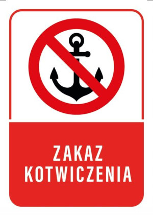 Tabliczka ZAKAZ KOTWICZENIA 10x15