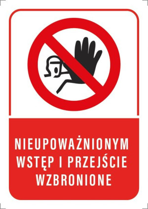 Tabliczka ZAKAZ NIEUPOWAŻNIONYM WSTĘP 10x15