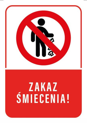 Tabliczka ZAKAZ ŚMIECENIA NIE ŚMIEĆ 10x15