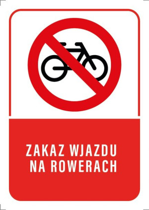 Tabliczka ZAKAZ WJAZDU NA ROWERACH 10x15