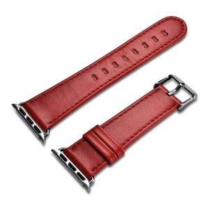 Pasek iCarer Leather Vintage Apple Watch 1/2/3 38mm czerwony