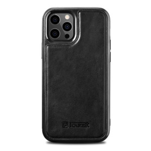 Etui iCarer Leather Oil Wax Apple iPhone 12 Pro Max czarny