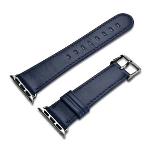 Pasek iCarer Leather Vintage Apple Watch 1/2/3 38mm ciemnoniebieski