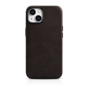 Etui iCarer Oil Wax Premium Leather MagSafe Apple iPhone 14 ciemnobrązowy