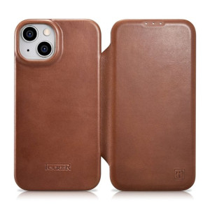Etui iCarer CE Oil Wax Premium Leather Folio MagSafe Apple iPhone 14 brązow