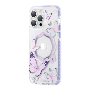 Etui Kingxbar Butterfly MagSafe Apple iPhone 14 Plus fioletowe
