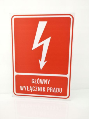 MDS+ Tabliczka GŁÓWNY WYŁĄCZNIK PRĄDU 15x22