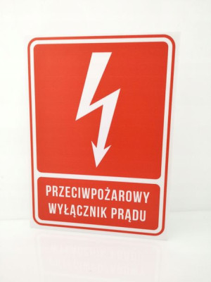 Mds+ Tabliczka Przeciwpożarowy Wyłącznik Prądu 15x22