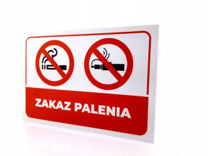 MDS+ Zakaz palenia, tabliczka PCV druk UV LED 15x22cm