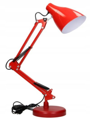 Virone Lampa Biurkowa Dian 60w E27 Stal, Czerwona