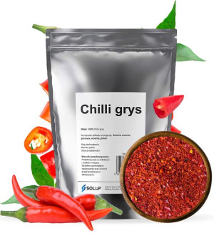 CHILLI GRYS papryka ostra w płatkach naturalna 200g