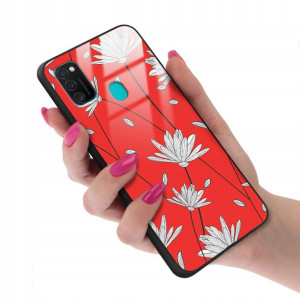 Etui Glass do SAMSUNG M30s Flower Kwiaty Top Wzory