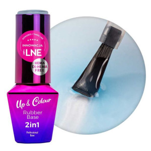 Baza kauczukowa Rubber Base 2w1 Up&Colour MollyLac Blue Silk HEMA i Di-HEMA