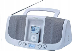 Stylowe Radio Fm Md82041 10w Rms Aux Białe Ipod