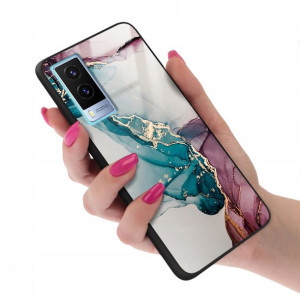 Etui Glass do VIVO Y71T Case Pink Rose Gold Wzory