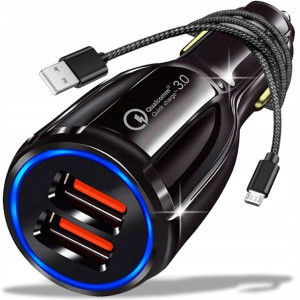 Ładowarka Samochodowa Kabel Micro Usb Qc 3.0 Mocna